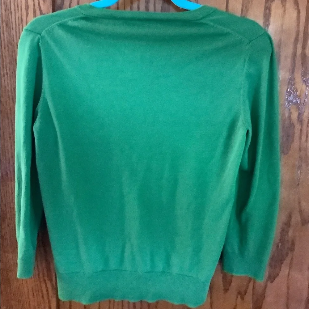 Talbots Green Ruffle Cardigan - Picture 4 of 6